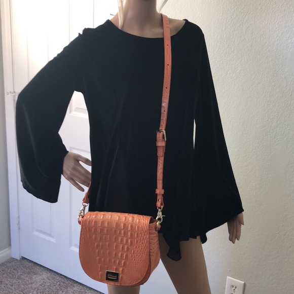 BRAHMIN CROSSBODY CROC EFFECT BAG - Picture 6 of 7